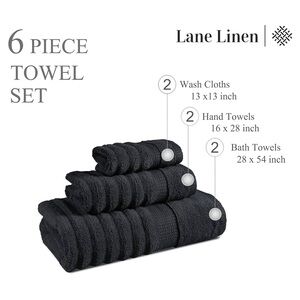Lane Linen Bella Luxury Collection 6 piece towel set